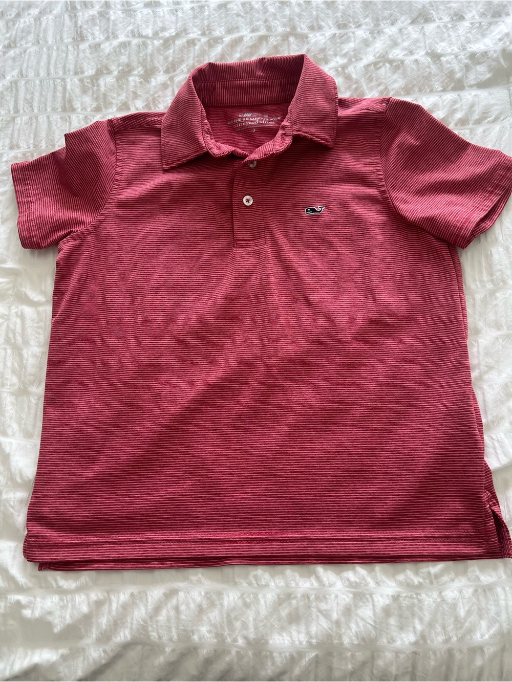 Vineyard Vines Boys Red Heather Polo